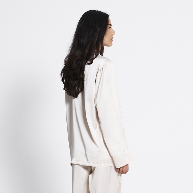 Satin pj shirt "Marina" Soft Beige